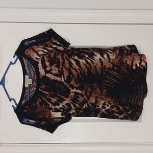 Diana Belle Leopard Print Blouse With Open Sleeve
